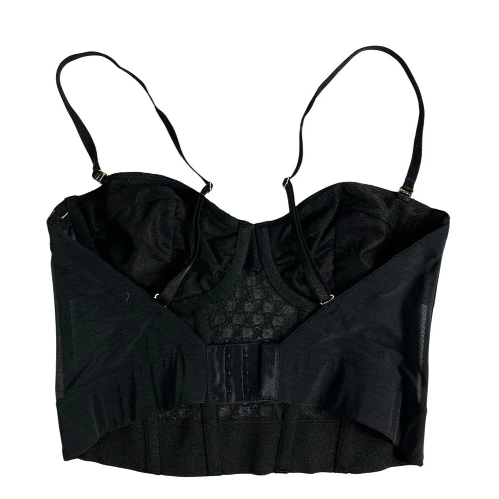 Victoria's Secret Black Very Sexy VS Archives Monogram Corset Bra Top Size 34C - Picture 3 of 13